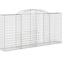 Kaarevat kivikorit 2 kpl 200x30x40/60 cm galvanoitu rauta (46047)