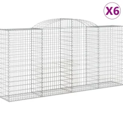 Kaarevat kivikorit 2 kpl 200x30x40/60 cm galvanoitu rauta (46047)