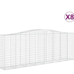Kaarevat kivikorit 2 kpl 400x50x200/220 cm galvanoitu rauta (46021)