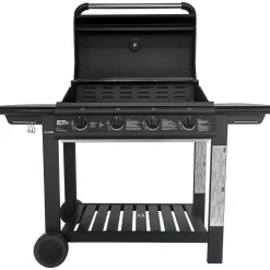 Kaasugrilli Dose Barbeque, 4 poltinta, puutaso, musta