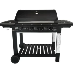 Kaasugrilli Dose Barbeque, 4 poltinta, puutaso, musta