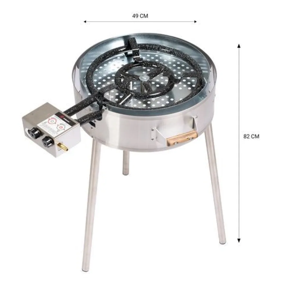 Kaasupoltin GrillSymbol TW-580 Ø49 cm, pitkillä jaloilla