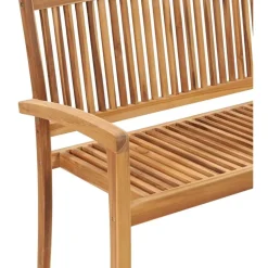 Kahdenistuttava ja pinottava puutarhapenkki 128.5 cm tiikki