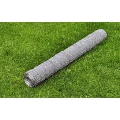 Kanaverkko galvanoitu PVC pinnoitteella silmäkoko 36mm 25x0.5m hopea