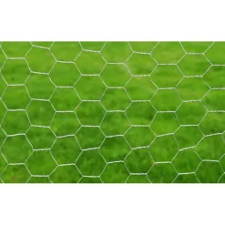 Kanaverkko galvanoitu PVC pinnoitteella silmäkoko 13mm 25x0.5m hopea
