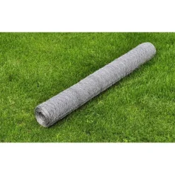Kanaverkko galvanoitu PVC pinnoitteella silmäkoko 13mm 25x0.75m hopea