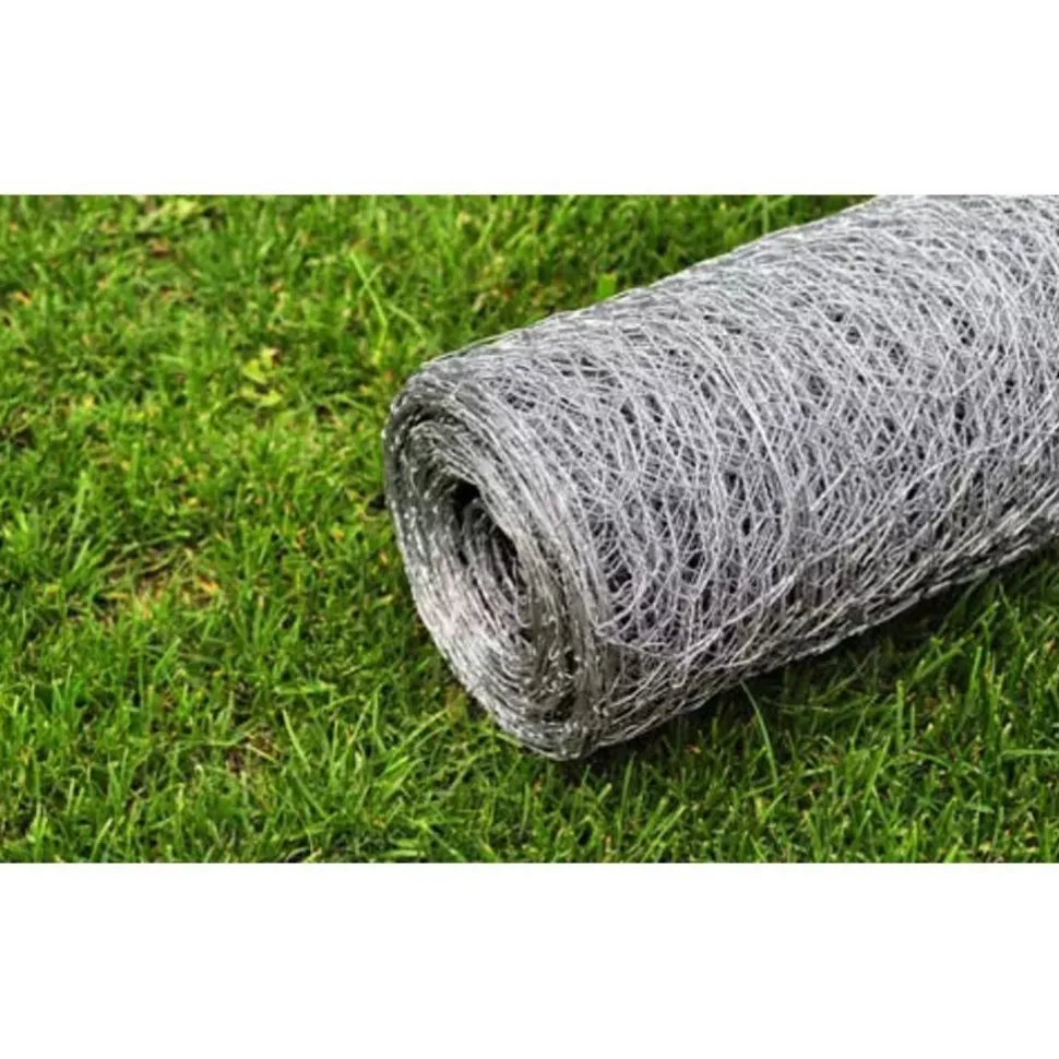 Kanaverkko galvanoitu PVC pinnoitteella silmäkoko 13mm 25x0.75m hopea