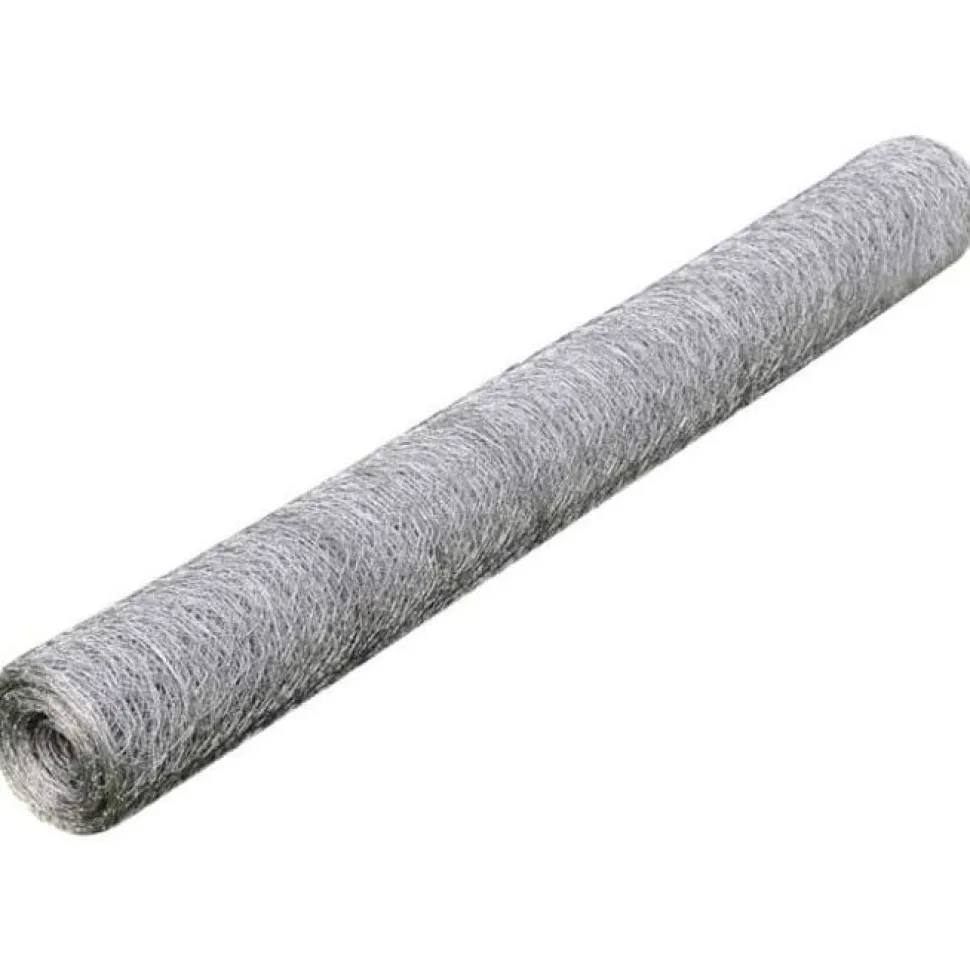 Kanaverkko galvanoitu PVC pinnoitteella silmäkoko 13mm 25x0.75m hopea