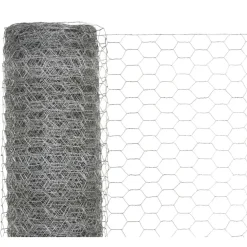 Kanaverkko galvanoitu teräs silmäkoko 13mm 25x1.2m hopea