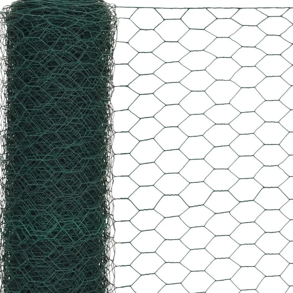 Kanaverkko teräs PVC pinnoitteella silmäkoko 50mm 25x1.5m vihreä
