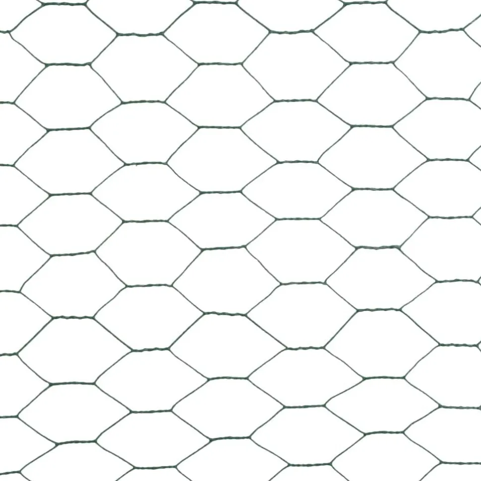 Kanaverkko teräs PVC pinnoitteella silmäkoko 50mm 25x1.5m vihreä