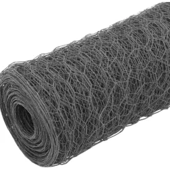 Kanaverkko teräs PVC pinnoitteella silmäkoko 50mm 25x0.75m harmaa