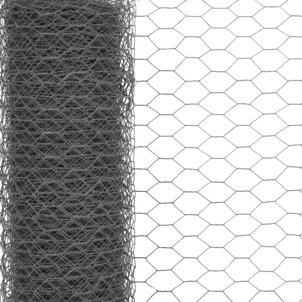 Kanaverkko teräs PVC pinnoitteella silmäkoko 36mm 25x1m harmaa