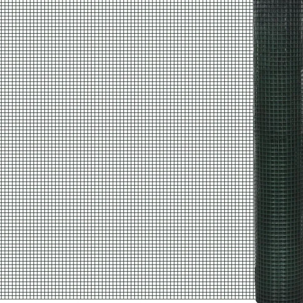 Kanaverkko 19x19mm galvanoitu PVC pinnoitteella 10x1m vihreä