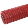 Kanaverkko 12x12mm galvanoitu teräs 10x1.5m punainen