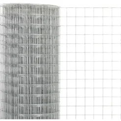 Kanaverkko 19x19mm galvanoitu teräs 10x1.5m hopea