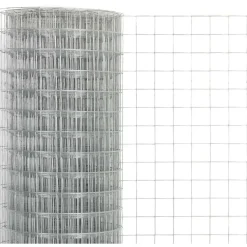 Kanaverkko 12x12mm galvanoitu teräs 10x0.5m hopea