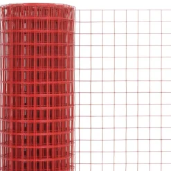 Kanaverkko 12x12mm teräs PVC pinnoitteella 10x1m punainen