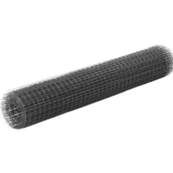 Kanaverkko 12x12mm teräs PVC pinnoitteella 10x1m harmaa