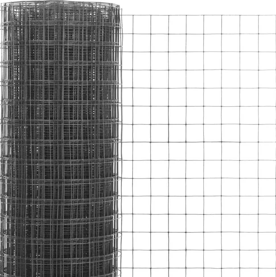 Kanaverkko 16x16mm teräs PVC pinnoitteella 10x1m harmaa