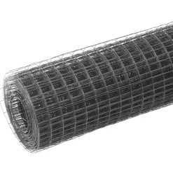 Kanaverkko 16x16mm teräs PVC pinnoitteella 25x1m harmaa
