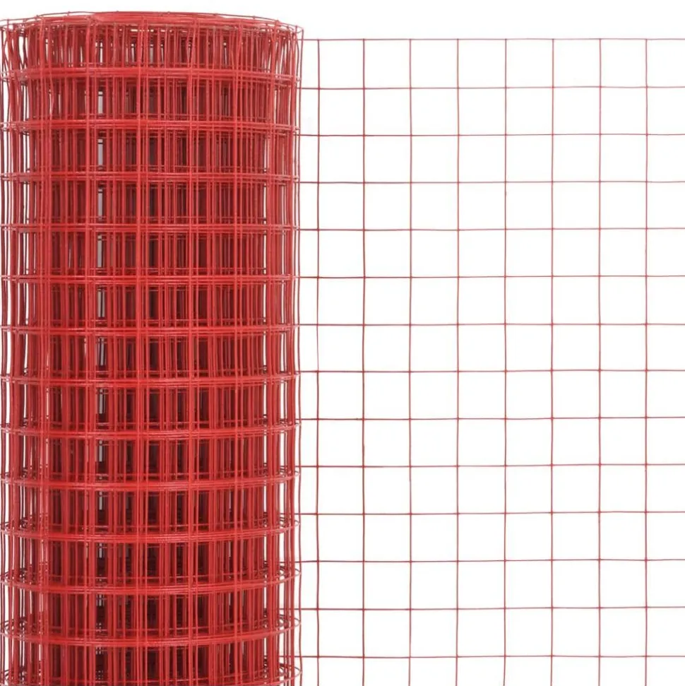 Kanaverkko 19x19mm teräs PVC pinnoitteella 10x1m punainen