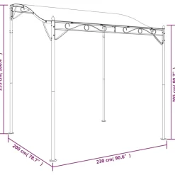 Katos taupe 2x2,3 m 180 g/m² kangas ja teräs