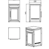 Kesäkeittiön jääkaappimoduuli Myoutdoorkitchen, vapaasti seisova, ruostumaton teräs 63 l,