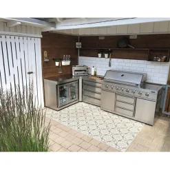 Kesäkeittiön kaksiosainen jääkaappimoduuli Myoutdoorkitchen Classic l,ine Stainless 126 l,