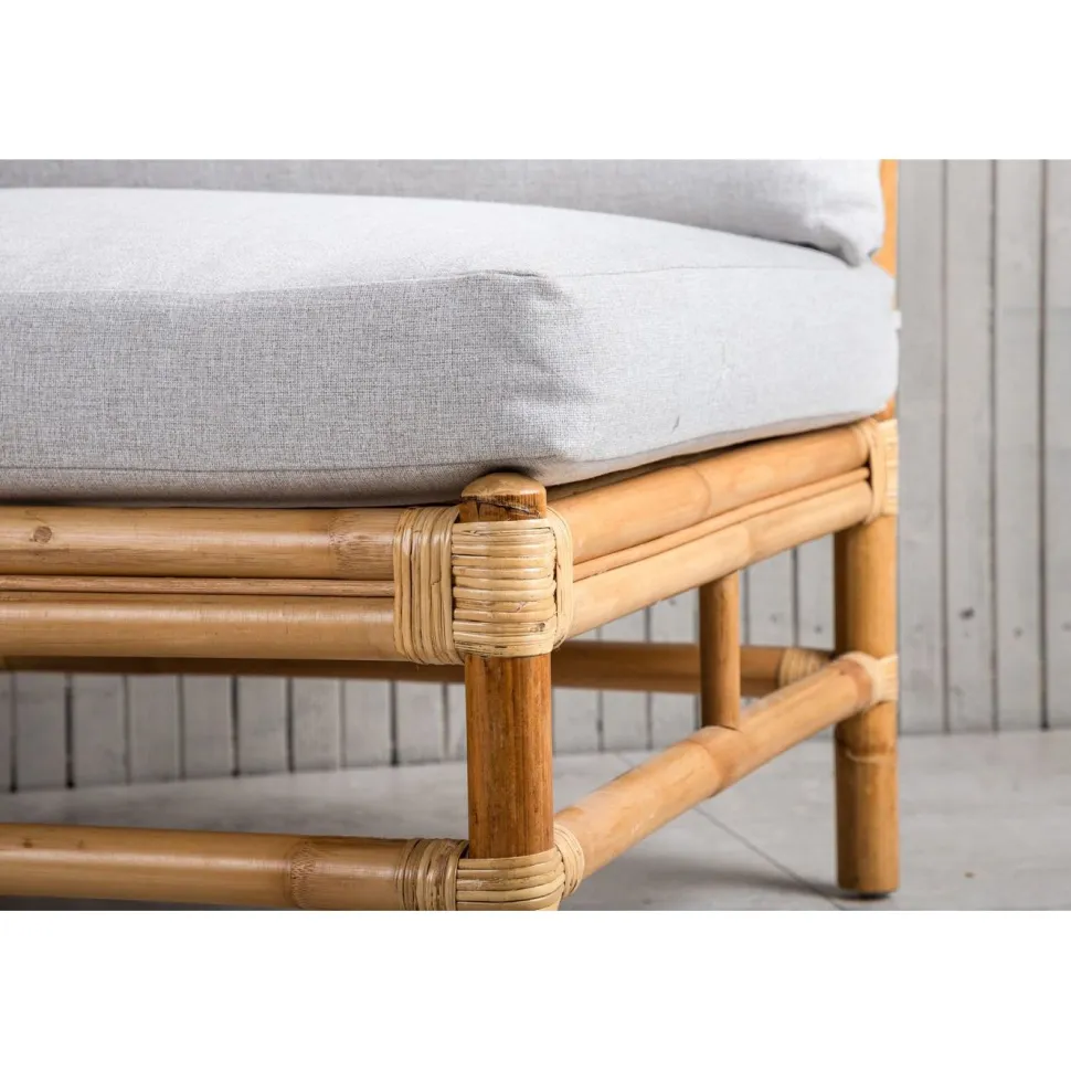 Keskimoduuli Venture Home Cane -sohvaan, luonnollinen bambu/vaaleanharmaa