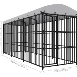 Koiratarha katoksella, 450x150x210cm