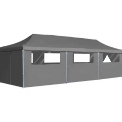 Kokoontaitettava juhlateltta 8 sivuseinällä 3x9 m antrasiitti