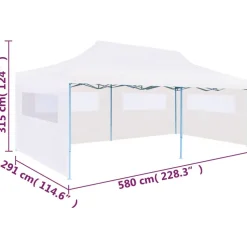 Kokoontaitettava pop-up juhlateltta 3x6 m valkoinen