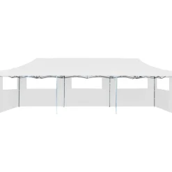 Kokoontaitettava pop-up juhlateltta 5 sivuseinää 3x9m valkoinen