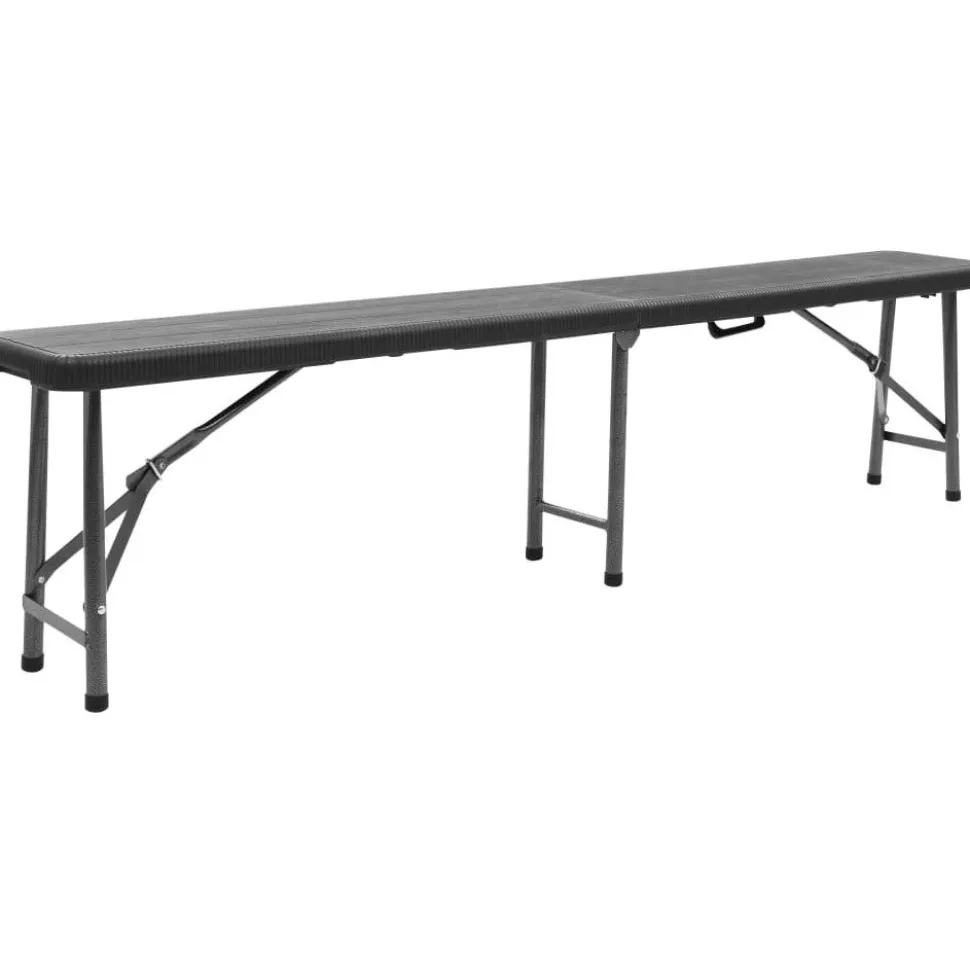 Kokoontaitettavat puutarhapenkit 2 kpl 180 cm hdpe musta