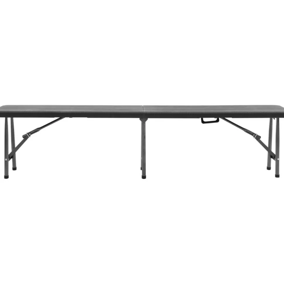 Kokoontaitettavat puutarhapenkit 2 kpl 180 cm hdpe musta