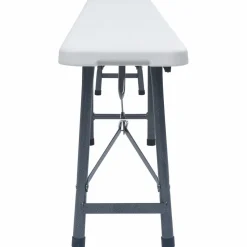 Kokoontaitettavat puutarhapenkit 2 kpl 180 cm hdpe valkoinen