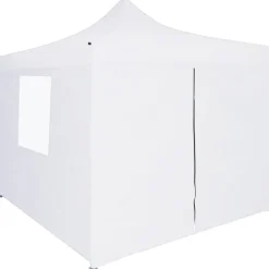 Kokoontaittuva juhlateltta 4 sivuseinää 3x3 m teräs valkoinen