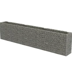 Korotettu kivikori/kukkalaatikko 3, galvanoitu teräs, eri kokoja