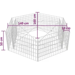 Korotettu kuusikulmainen gabion-/kivikorikehys 1, eri kokoja