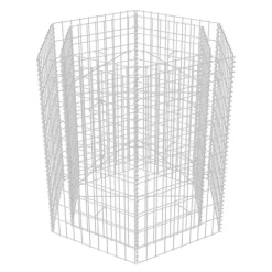 Korotettu kuusikulmainen gabion-/kivikorikehys 1, eri kokoja