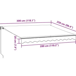 Käsin kelattava markiisi ruskea 300x250 cm (15633)