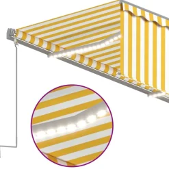 Käsin sisäänkelattava markiisi verhot/LED 3,5x2,5 m kerma