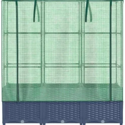 Kukkalaatikko kasvihuonepeitteellä rottinkityyli 120x40x138 cm (15829)