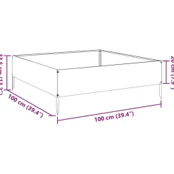 Kukkalaatikko korotettu antrasiitti 100x100x33,5 cm teräs (51026)