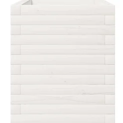 Kukkalaatikko puutarhaan valkoinen 110x40x49,5 cm täysi mänty (47379)