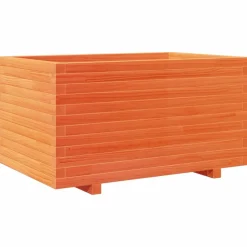 Kukkalaatikko puutarhaan vahanruskea 90x60x49,5 cm täysi mänty (47385)