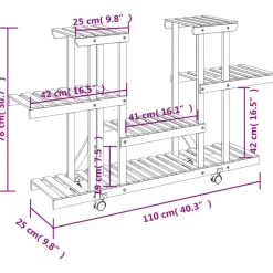 Kukkateline 81x25x75,5 cm, kuusta