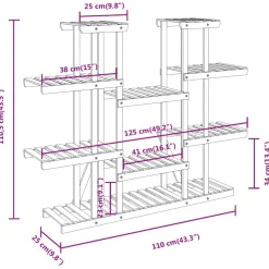 Kukkateline 81x25x75,5 cm, kuusta