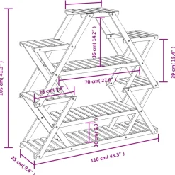 Kukkateline 81x25x75,5 cm, kuusta